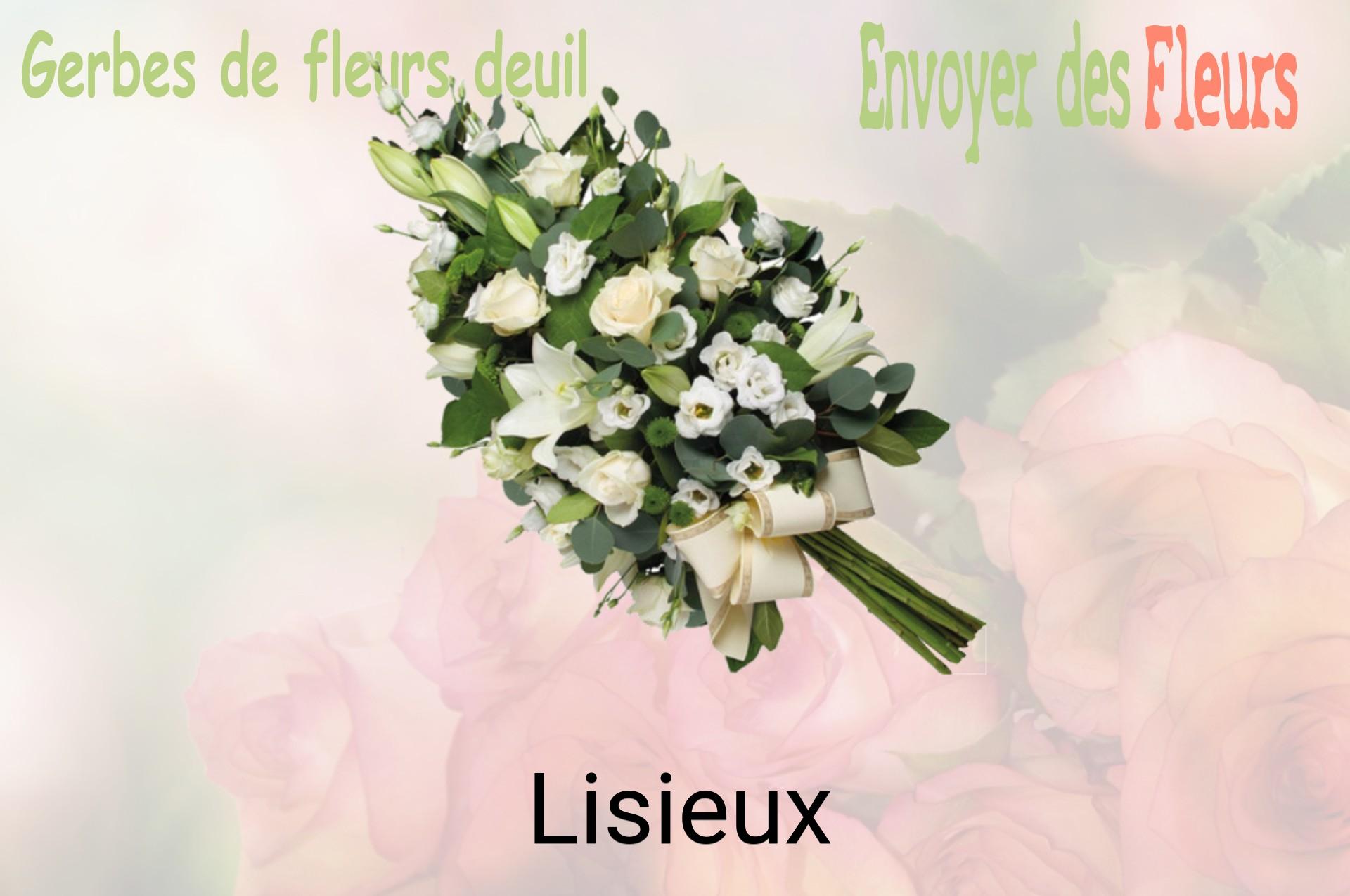 Gerbe de fleurs de deuil livrée à Lisieux